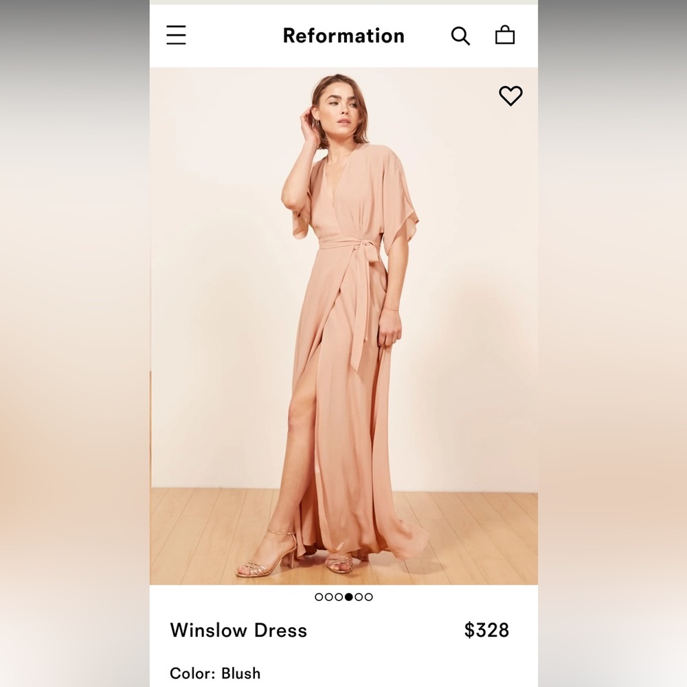 Reformation Winslow Dress in Blush XL NWT